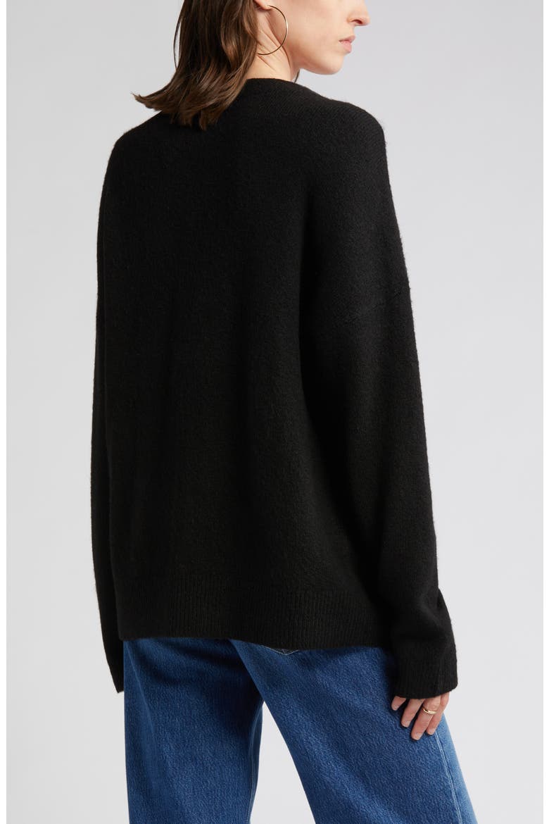 Clean Oversize Cardigan, Alternate, color, BLACK