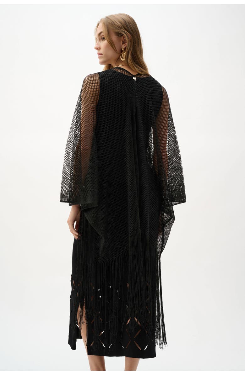 JOSEPH RIBKOFF Bohemian Open-front Kimono, Alternate, color, Black