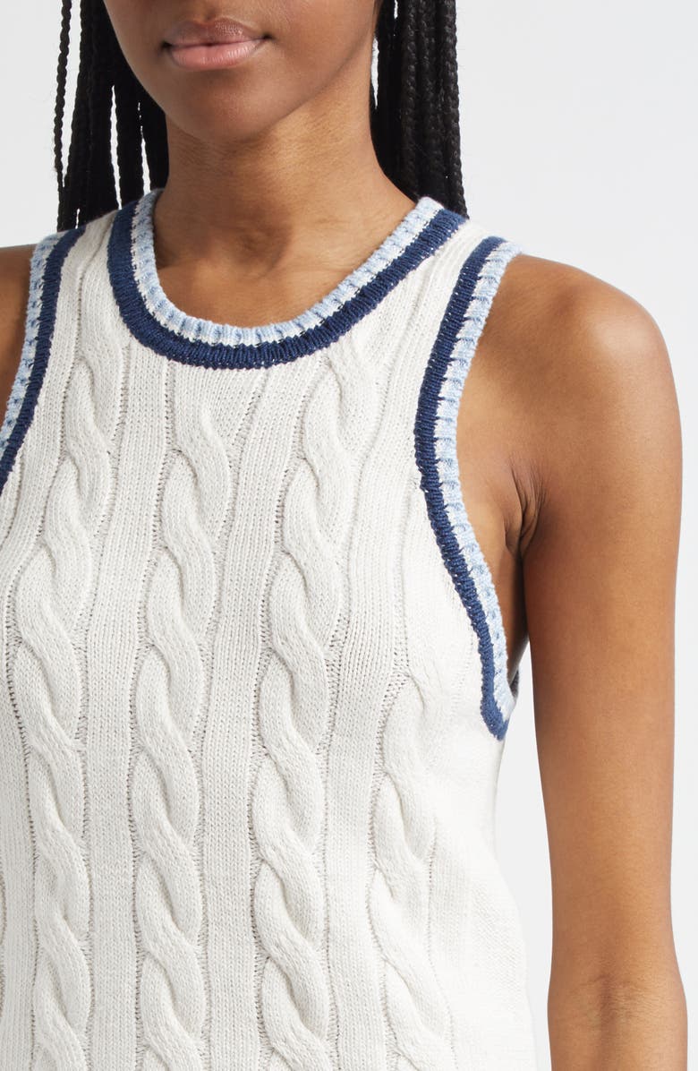 Veronica Beard Jerrel Cable Linen & Silk Sweater Tank, Alternate, color, 