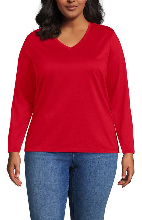 Supima Cotton Long Sleeve V-Neck T-Shirt