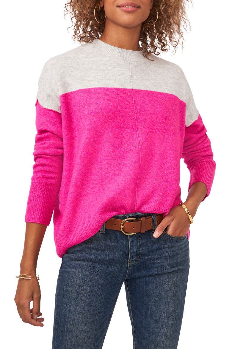 Extended Shoulder Colorblock Sweater, Main, color, PARADOX