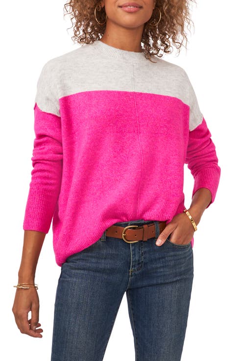 Extended Shoulder Colorblock Sweater