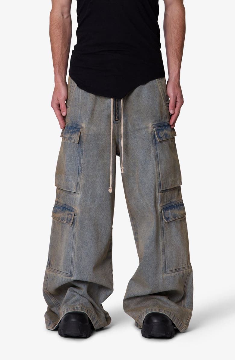 mnml Astro Rave Oversize Double Cargo Jeans, Alternate, color, 