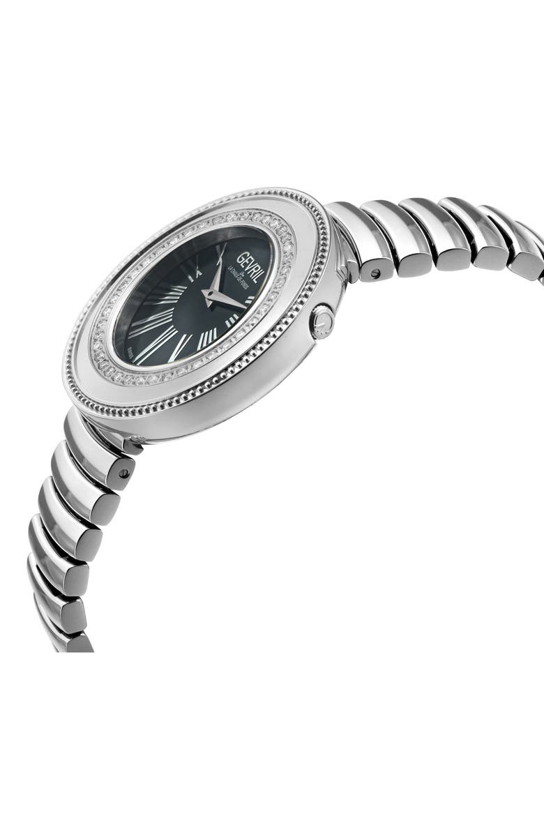 GEVRIL Gandria Diamond Bracelet Watch, 36mm - 0.5ct., Alternate, color, Silver