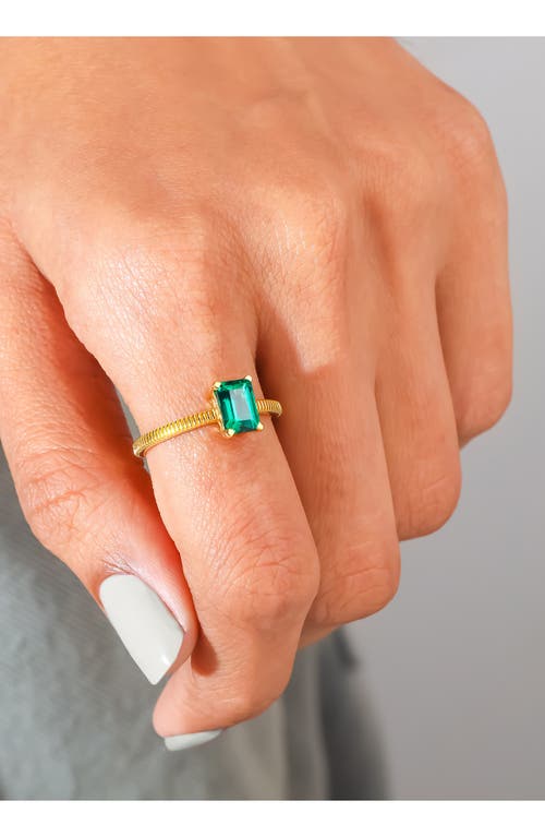 Ys Gems Lab-grown Zambian Emerald Ring In Green