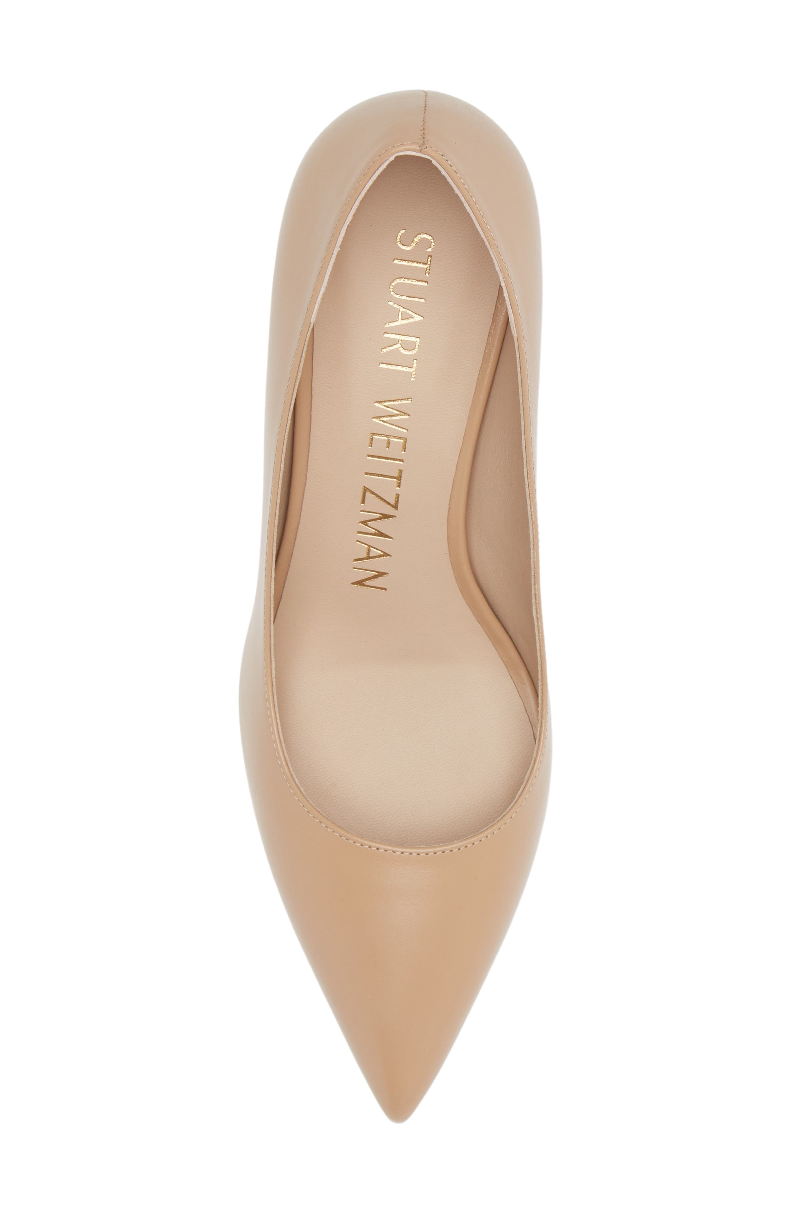 Stuart Weitzman Linsi 75 Block Pump, Alternate, color, Adobe