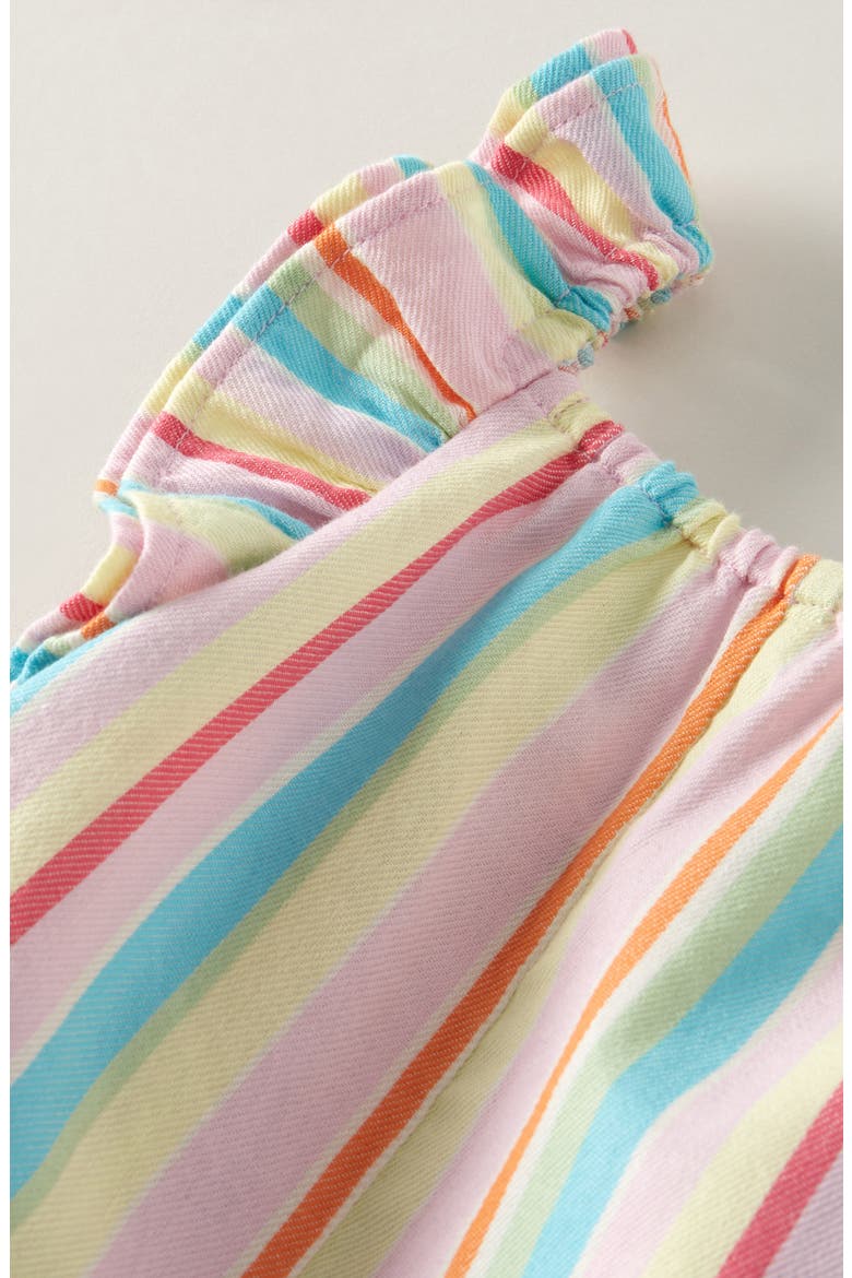 Double Flutter Cotton Romper, Alternate, color, PINK LAVENDER FLUTTER STRIPE