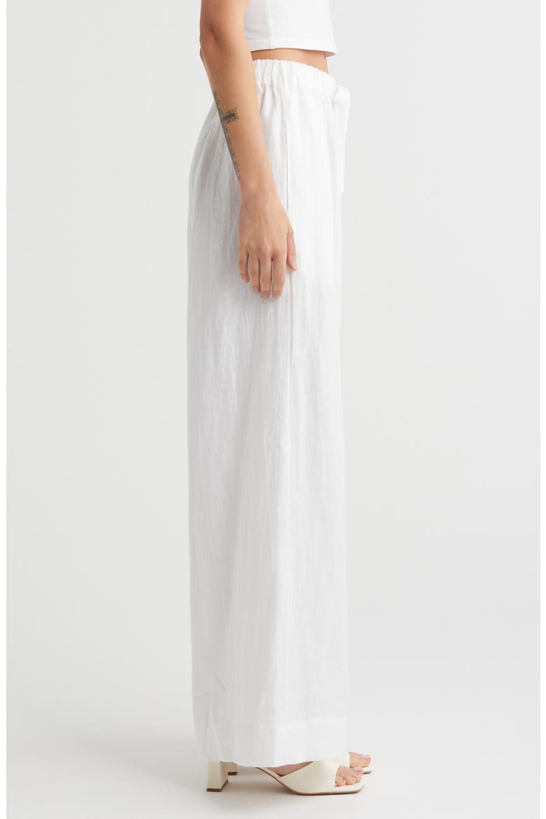 Conigli Wide Leg Linen Pants, Alternate, color, WHITE