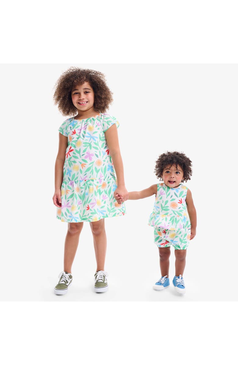 Primary Baby Woven Tank & Bubble Short Set In Bright Backyard, Alternate, color, White Backyard Print