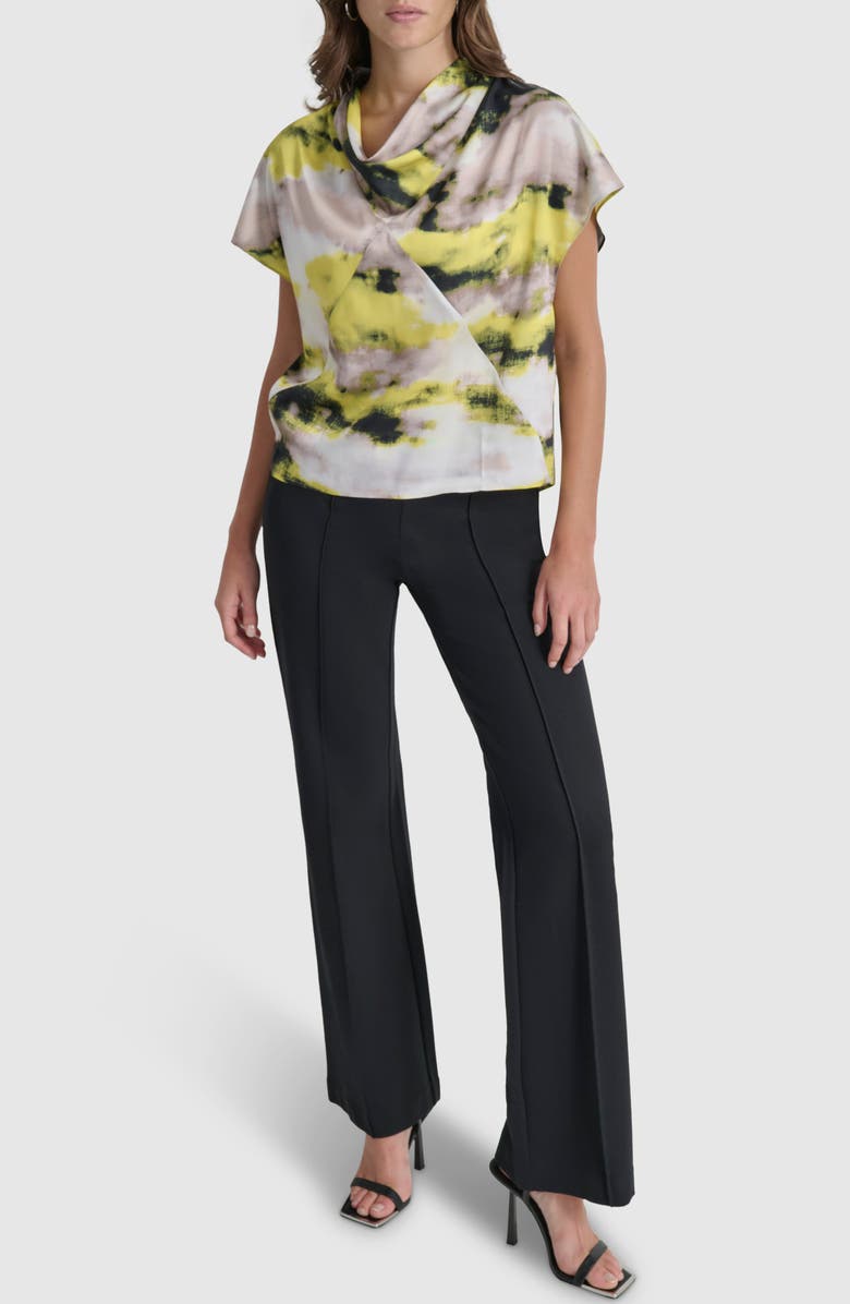 DKNY High Cowl Neck Top, Alternate, color, Geo Strm P