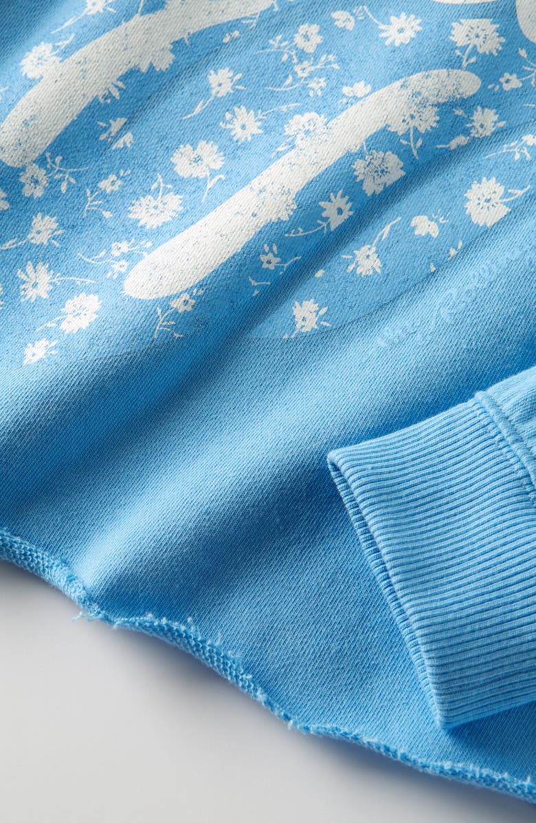 Treasure & Bond Kids' Graphic Raw Hem Crop Crewneck Sweatshirt, Alternate, color, Blue Boarding Rolling Stones