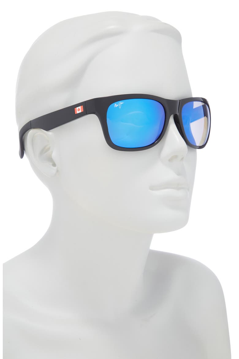 58mm Core Square Polarized Sunglasses, Alternate, color, BLACK BLACK BLUE