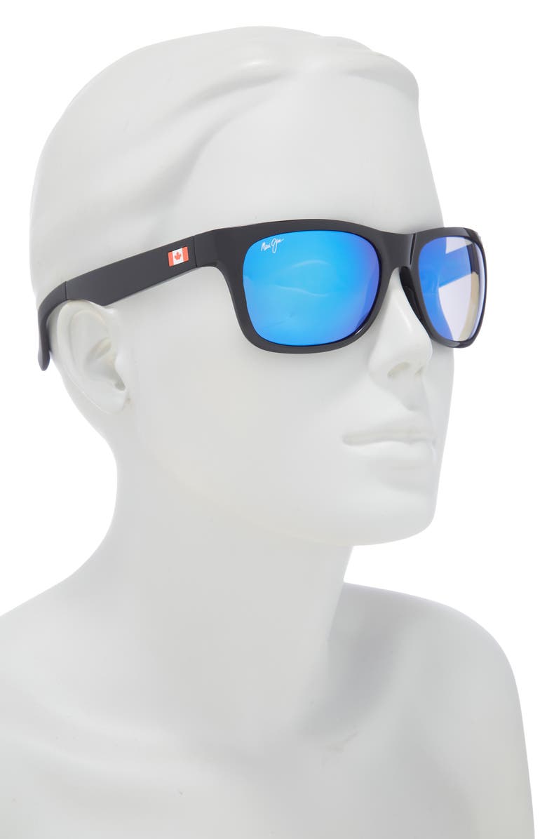 Maui Jim 58mm Core Square Polarized Sunglasses, Alternate, color, Black Black Blue