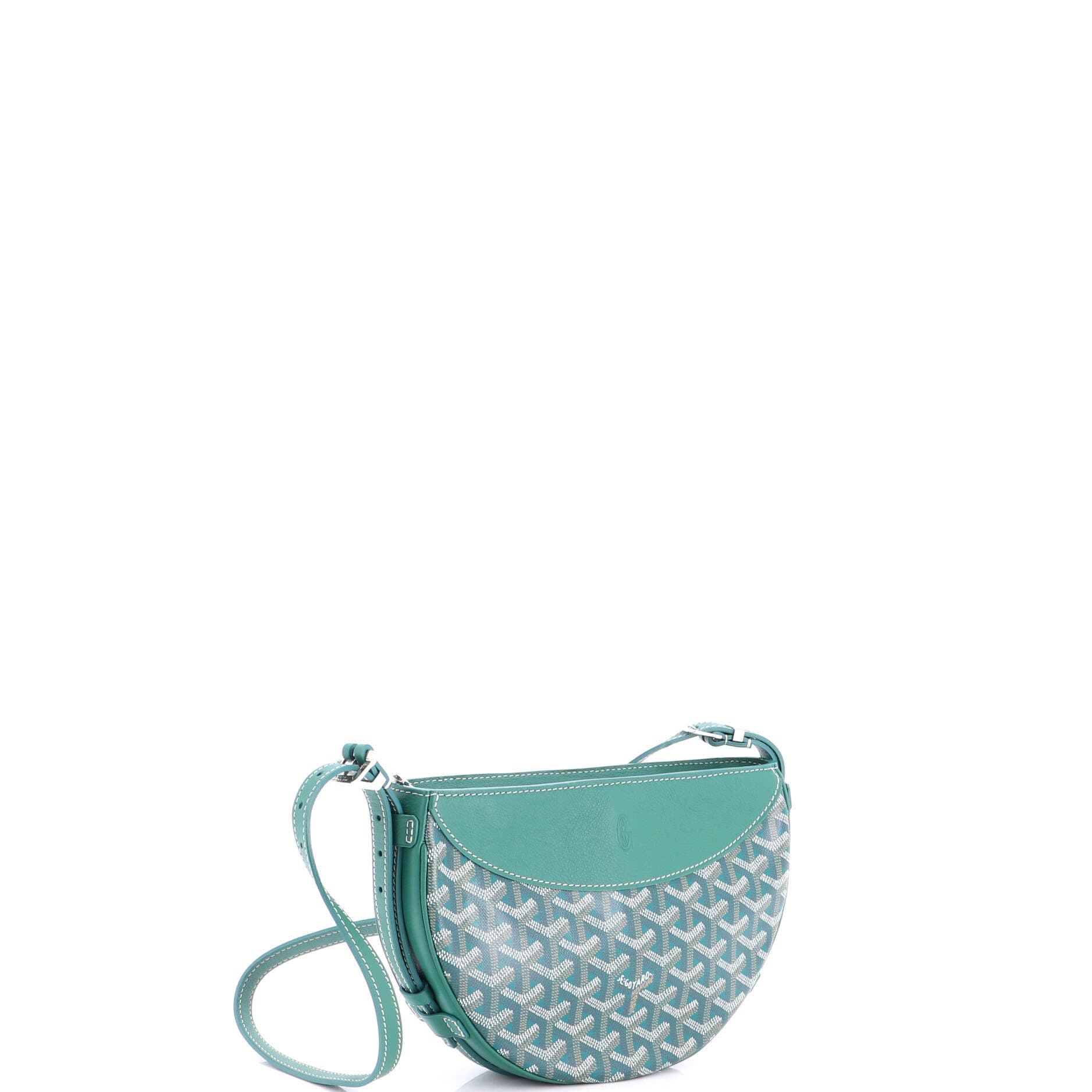 Hirondelle Shoulder Bag Coated Canvas and Leather, Alternate, color, Green