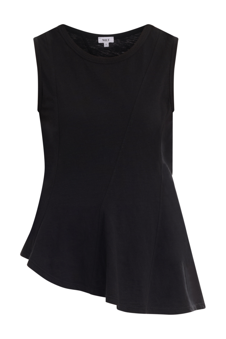 Asymmetric Seam Shell Top, Alternate, color, Black