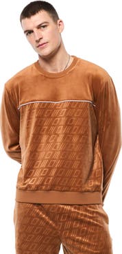 Sergio Tacchini Bandiera Debossed Velour Crewneck