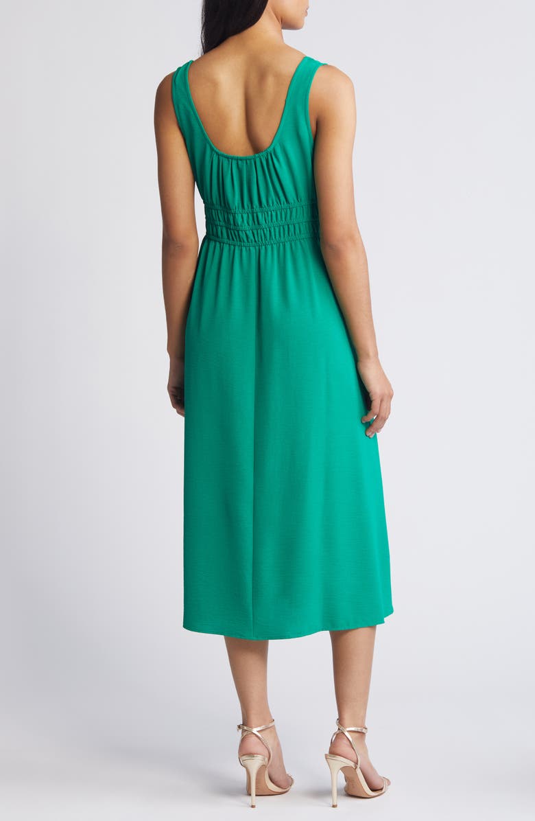Connected Apparel Shirred Waist Midi Dress, Alternate, color, 