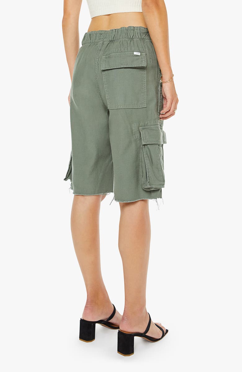 MOTHER The Free Fall Frayed Hem Cargo Drawstring Shorts, Alternate, color, Sir Yes Sir Military Green