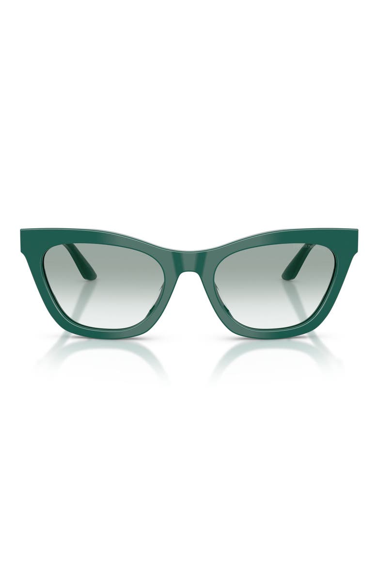 55mm Cat Eye Sunglasses, Main, color, SHINY GREEN / CLEAR GREEN