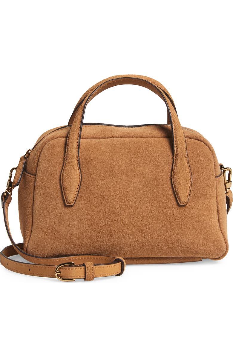 Madewell Medium Suede Crossbody Bag, Main, color, Tawny Khaki