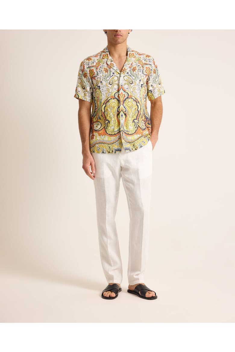 Maitan Linen Relaxed Fit Linen Fairground Shirt, Main, color, Multi/Vermillion