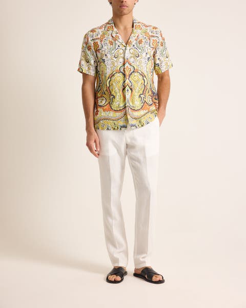 Maitan Linen Relaxed Fit Linen Fairground Shirt