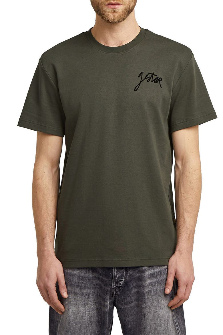 Script Organic Cotton Graphic T-Shirt, Main, color, ASFALT