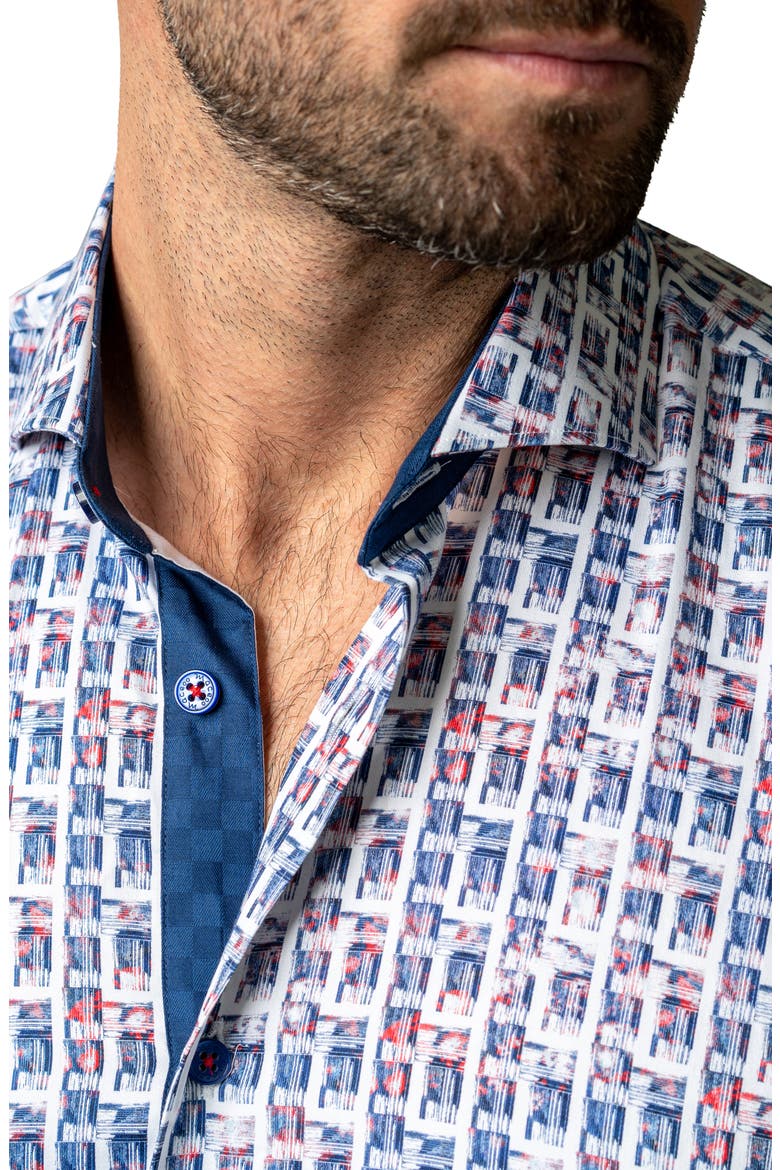 Einstein Spif Blue Button-Up Shirt, Alternate, color, BLUE