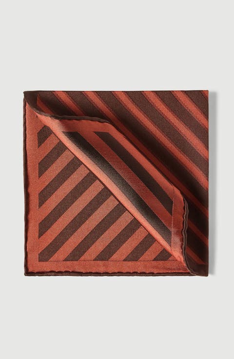 Regimental stripe silk pocket square