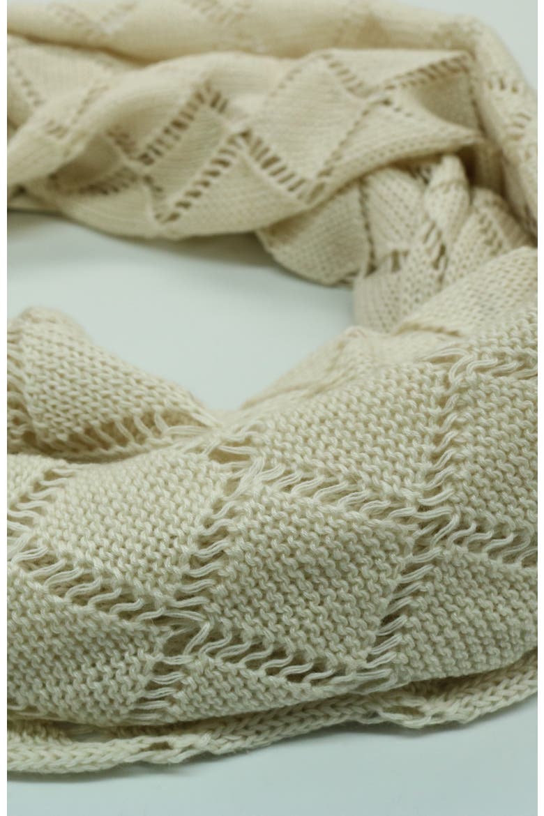 Cashmere and Silk loop scarf, Alternate, color, WHITE