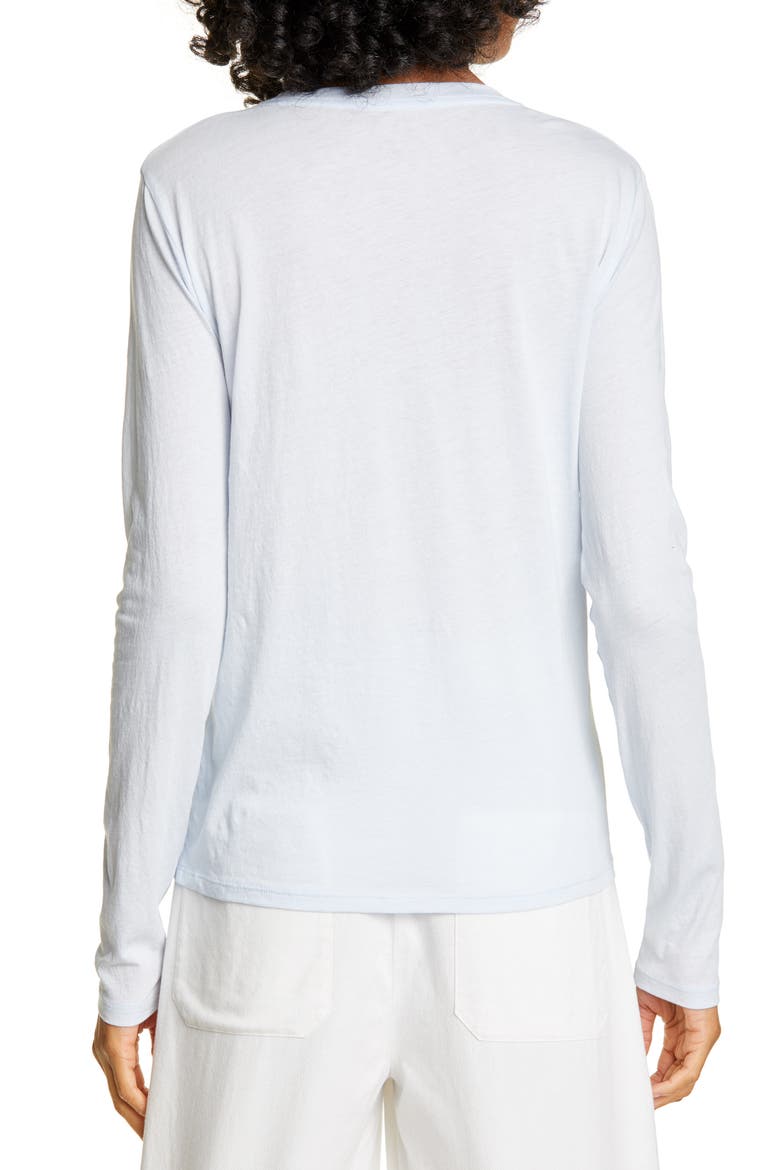 Essential Long Sleeve Pima Cotton Tee, Alternate, color, POWDER BLUE