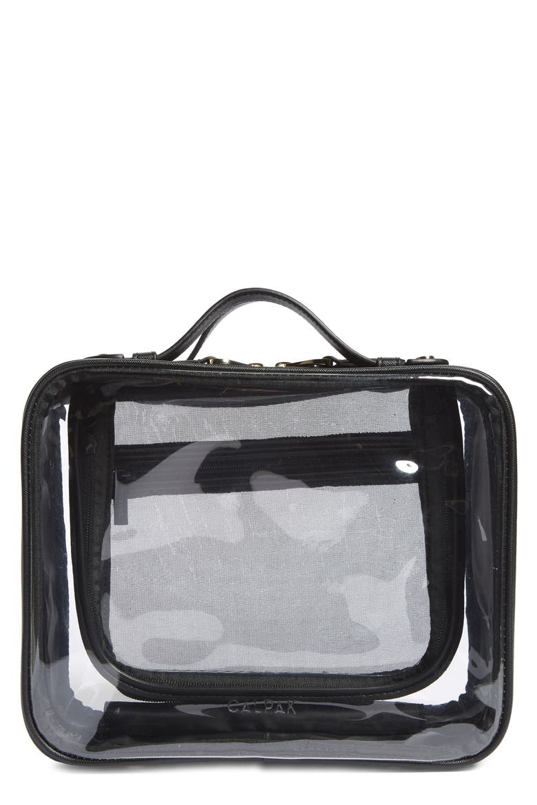 Clear Cosmetics Case, Main, color, BLACK