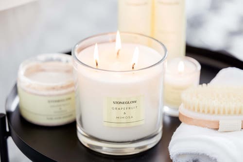 Stoneglow Modern Classics Grapefruit Mimosa 3 Wick Candle 1490g In Grapefruit & Mimosa