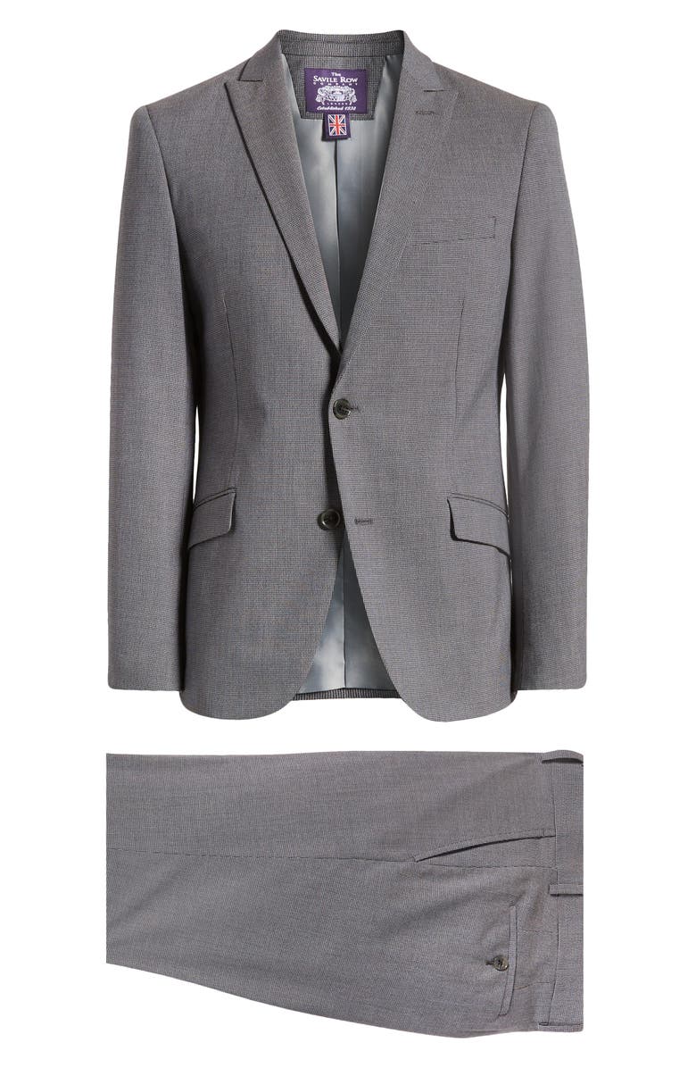 SAVILE ROW CO Microcheck Suit, Alternate, color, Grey