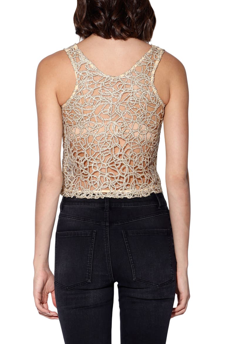Macie Crop Top, Alternate, color, GOLD