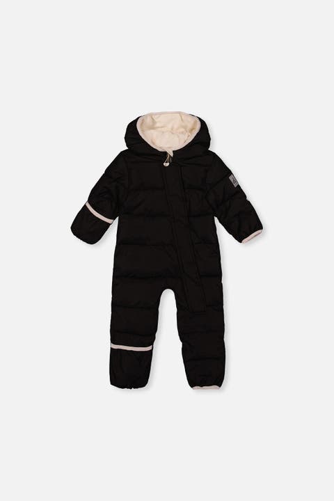 Fleece Hood Fold-Over One Piece Snowsuit