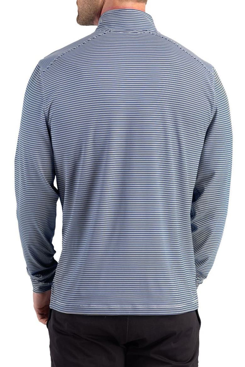 Forge Epic Confidence Stripe Performance Quarter Zip Pullover, Alternate, color, NAVY BLUE/ WHITE