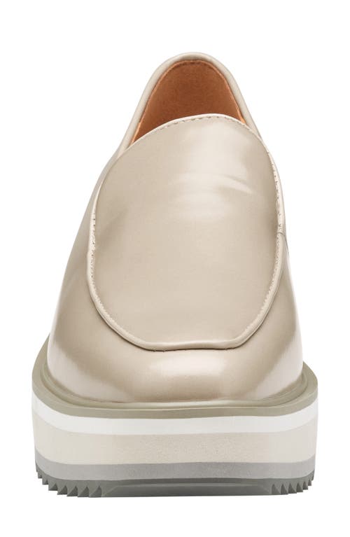 Johnston & Murphy Gracelyn Venetian Platform Loafer In Beige Italian Antiqued