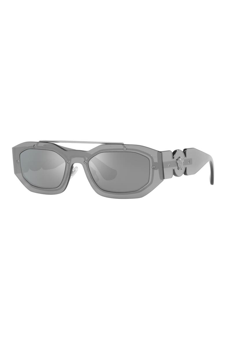 51mm Irregular Mirrored Sunglasses, Alternate, color, TRANS GR