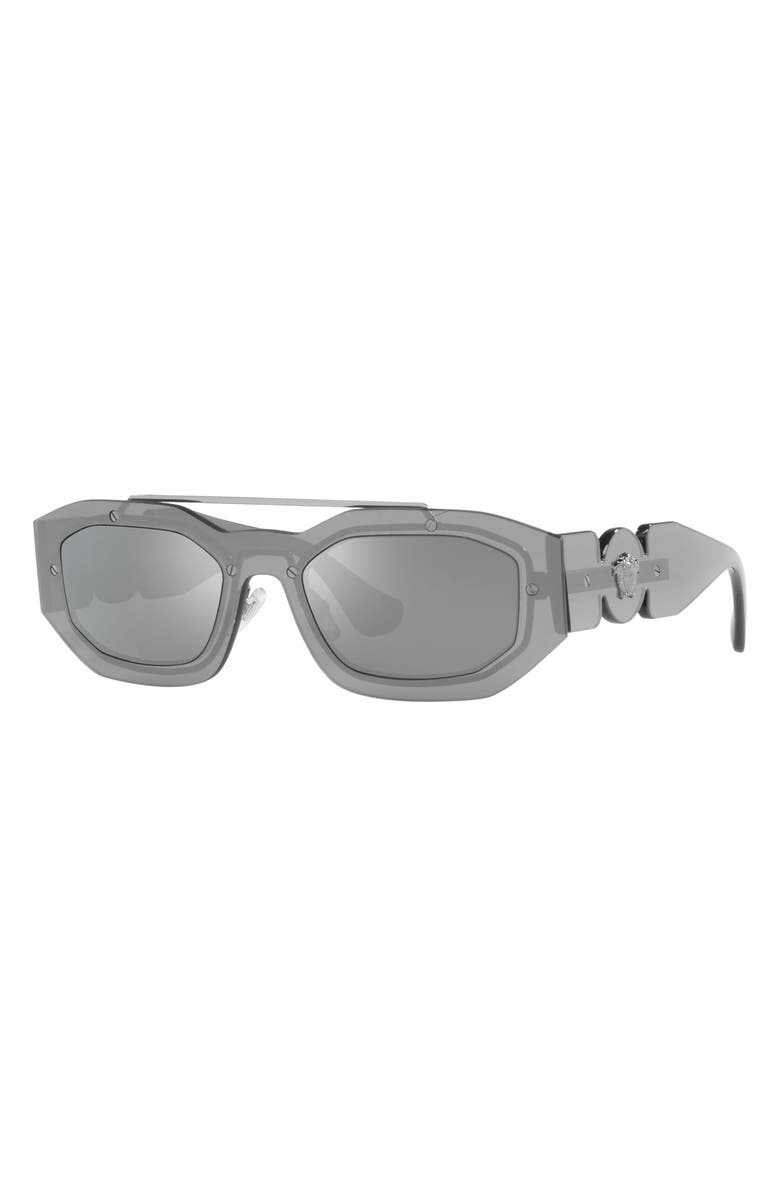 Versace 51mm Irregular Mirrored Sunglasses, Alternate, color,