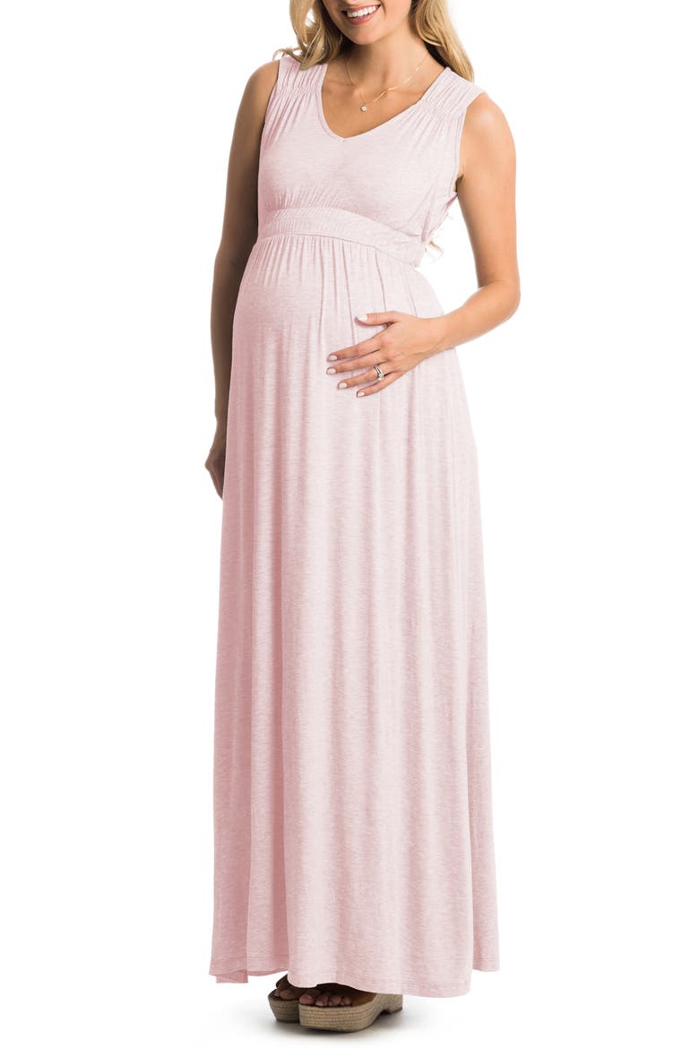Valeria Maternity/Nursing Maxi Dress, Alternate, color, BLUSH