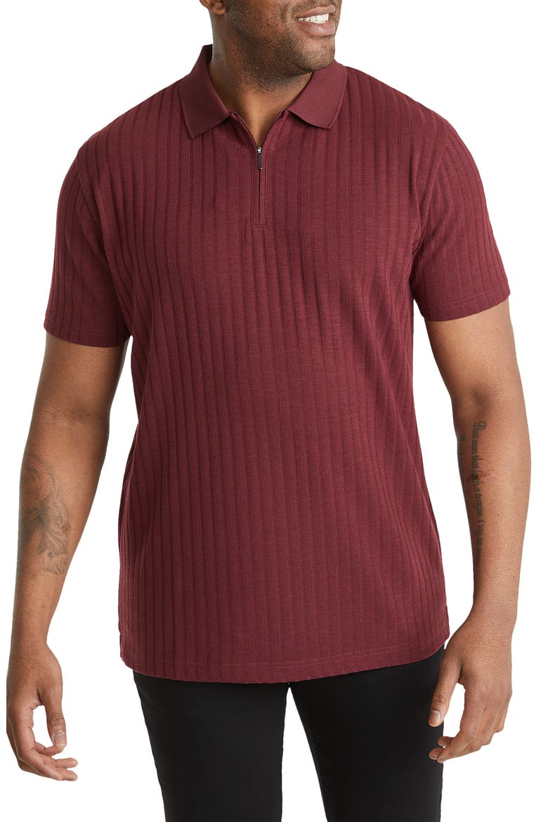Page Zip Rib Polo , Main, color, PINOT