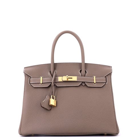 Birkin Handbag Grey Togo with Gold Hardware 30