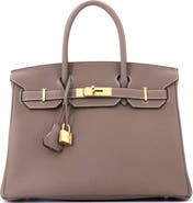 Pre-Owned Hermes Birkin Handbag Grey Togo with Gold Hardware 30