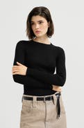 Brunello Cucinelli Sparkling cashmere and silk rib knit lightweight sweater