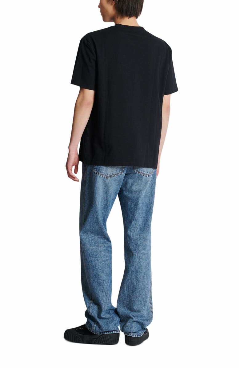 Balmain Lettre Flocked T-Shirt, Alternate, color, Blue