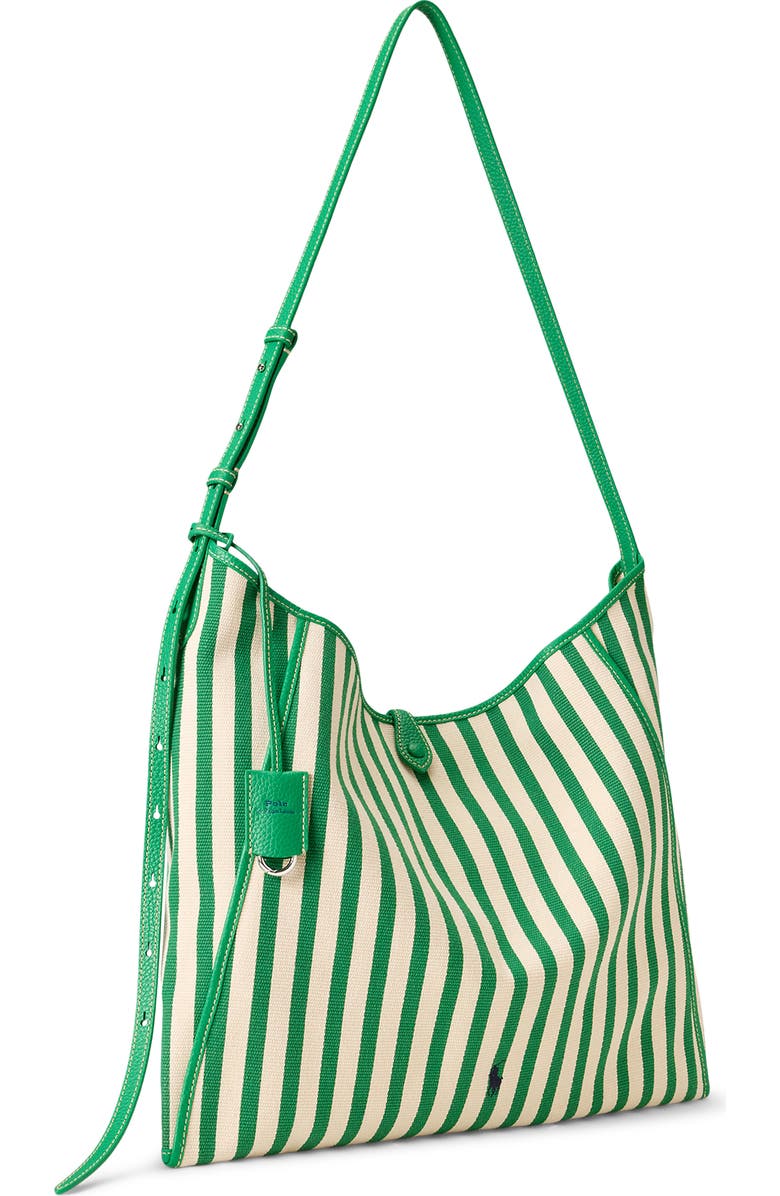 Polo Ralph Lauren Polo Play Stripe Canvas Messenger Bag, Alternate, color, Paper/ Parrot