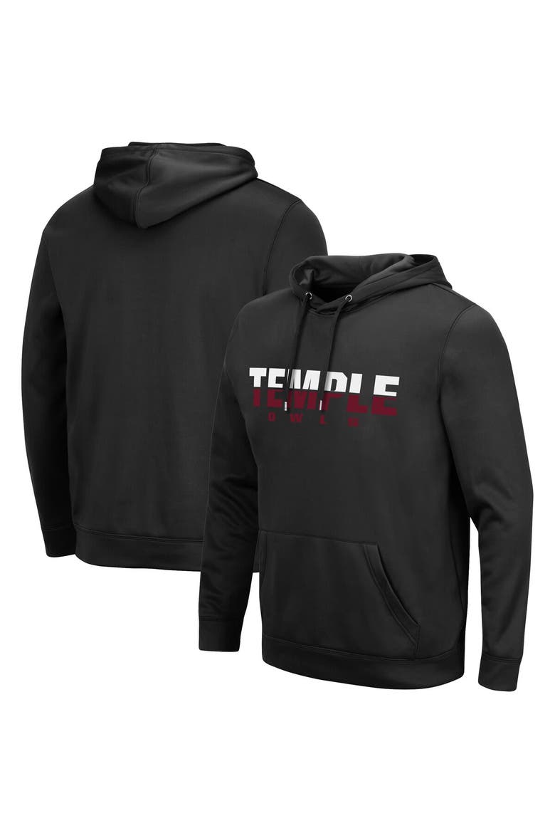 Men's Colosseum Black Temple Owls Lantern Pullover Hoodie, Main, color, Black