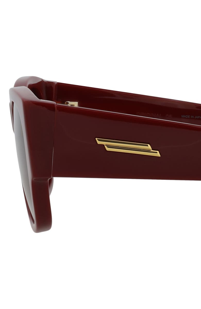 Bottega Veneta 55mm Square Sunglasses, Alternate, color, Burgundy Red