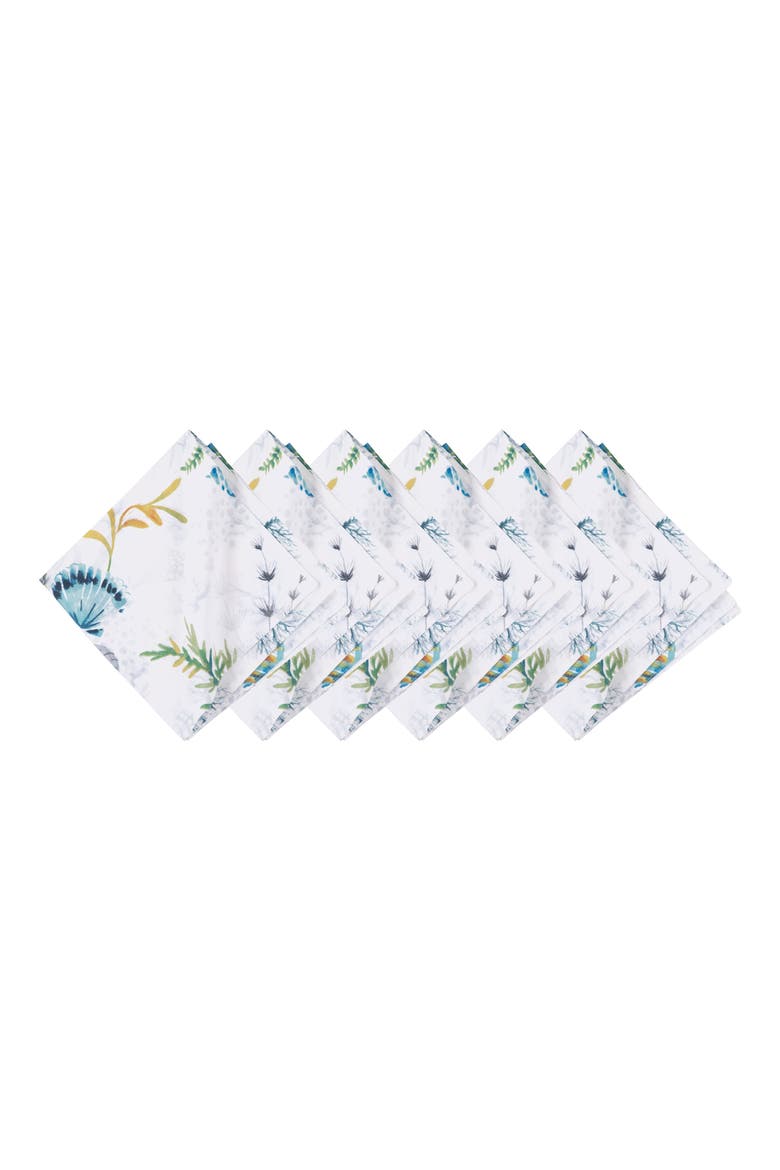 Marlowe Sound Cotton Cloth Napkin Machine Washable Set of 6, Main, color, Blue